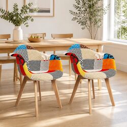 Retro Fabric Dining Chairs Set of 2 for Your Home