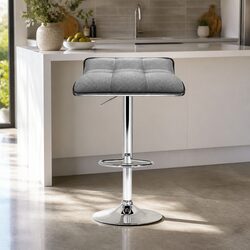Elevate Your Space with Grey Linen Bar Stools Set of 4