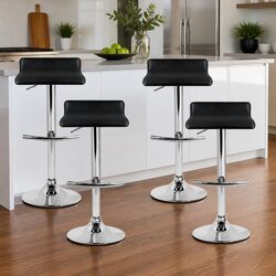 Set of 4 Black Gas Lift Bar Stools for Modern Living