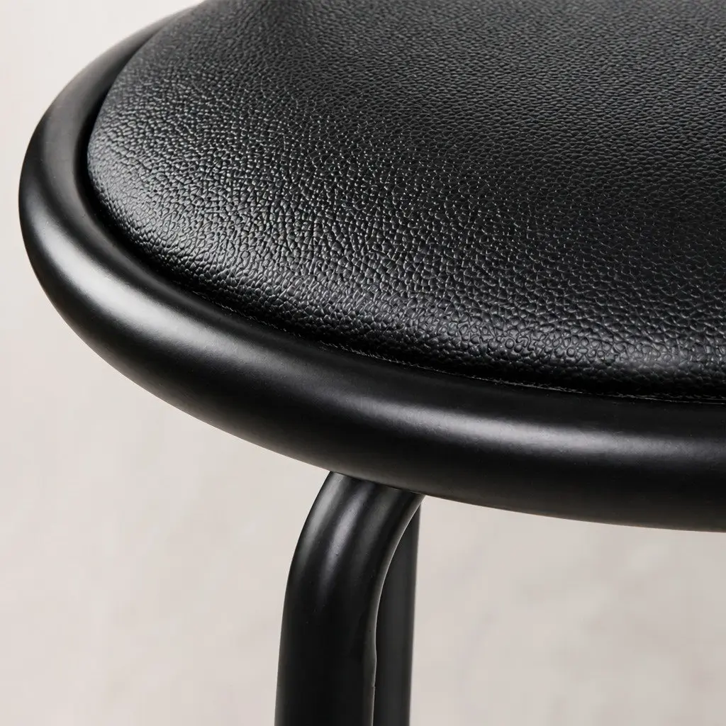 Bar Stools Swivel Black 360° Swivel Seat Ergonomically Curved Backrest Integrated Footrest Set of 2