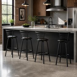 Enhance Your Space with 4 Swivel Black Bar Stools