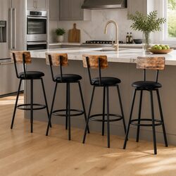 Set of 4 Upholstered Bar Stools for Stylish Spaces