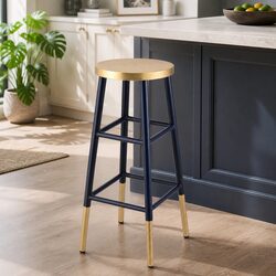Elevate Your Space with Navy Gold Bar Stools