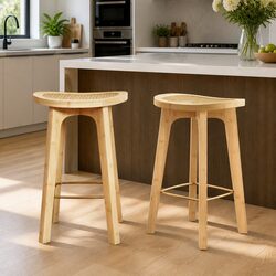 Enhance Your Kitchen with Rattan Seat Bar Stools Set