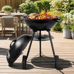 Outdoor Cooking Charcoal Smoker Grill with Easy Mobility