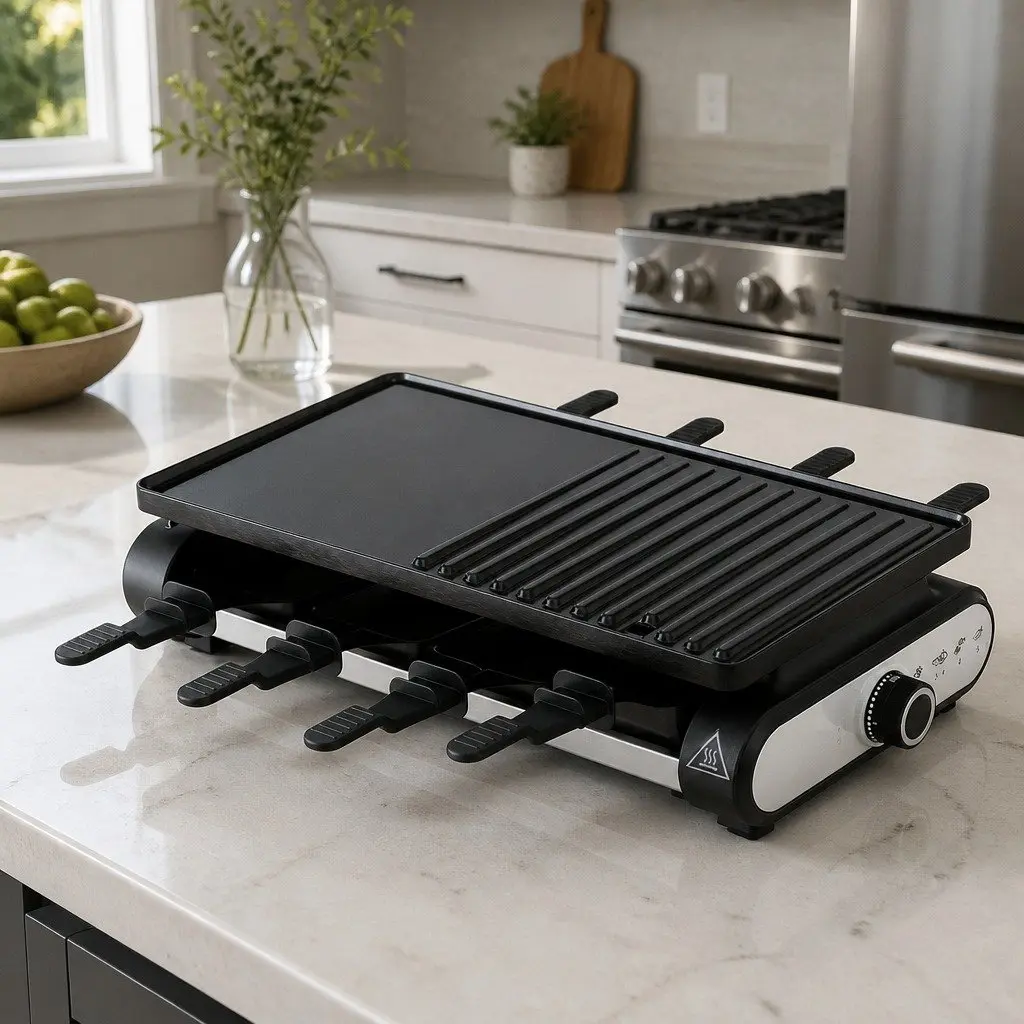 Electric BBQ Grill 1400W Smokeless Indoor Outdoor Cooking 7 Pans Heat Control