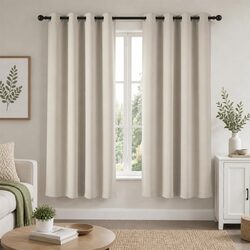 Enhance Your Space with 132x160cm Beige Blockout Curtains