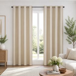 Transform Your Space with 140x230cm Beige Eyelet Curtains
