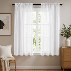 Stylish White Blockout Curtains 2 Panels 132x160cm Light Filtering