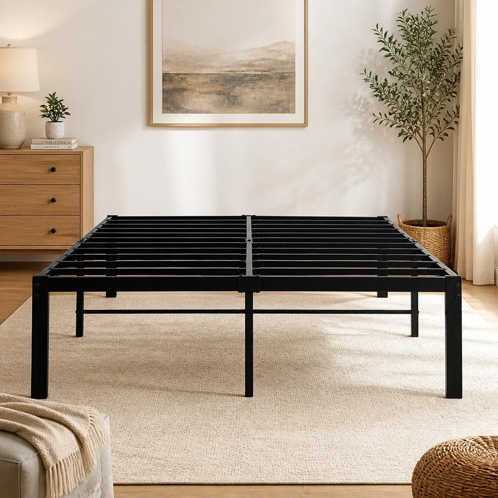 Metal Bed Frame Full Size Heavy Duty Steel Construction with Underneath Storage