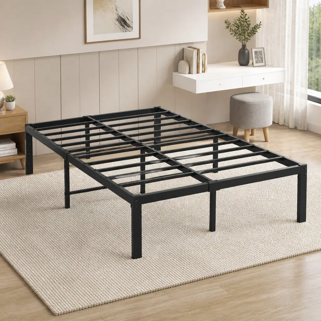 Metal Bed Frame Full Size Heavy Duty Steel Construction with Underneath Storage