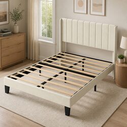 Queen Bed Frame with Upholstered Headboard for Your Space