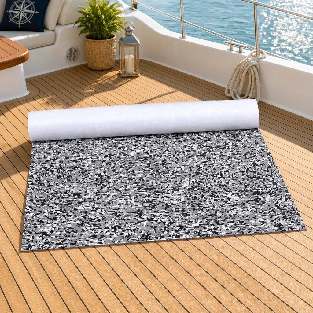 EVA Foam Boat Flooring Mat 240x90cm Anti-Slip Weather-Resistant Marine Decking Sheet