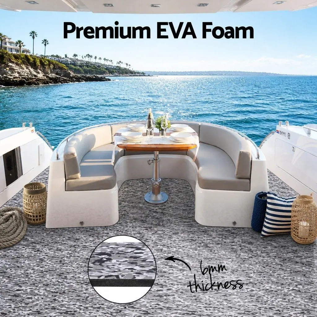 EVA Foam Boat Flooring Mat 240x90cm Anti-Slip Weather-Resistant Marine Decking Sheet