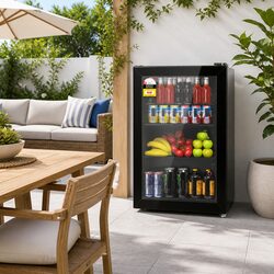 Compact 70L Beverage Cooler with LED Lighting for Any Room
