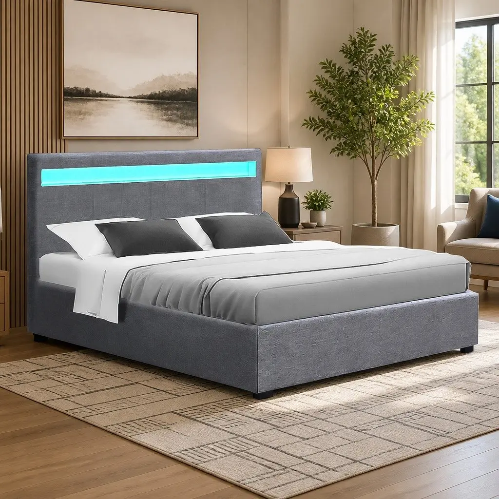 LED Headboard Double Bed Frame