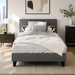 Enhance Your Space with Grey Upholstered King Single Bed Frame