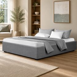 Stylish Grey Gas Lift Storage Bed Frame for Kings