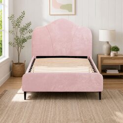Elevate Your Bedroom with Pink Velvet King Single Bed Frame