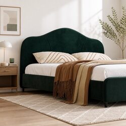 Transform Your Bedroom with a Plush Green Velvet Bed Frame
