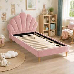 Enhance Your Bedroom with a Pink Velvet Scallop Bed Frame