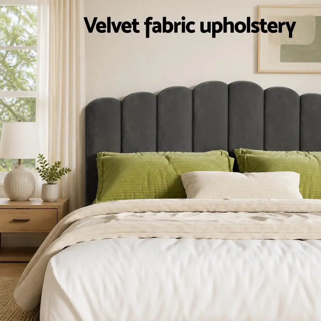 Grey Velvet Queen Bed Frame with Gas Lift Storage and Padded Headboard