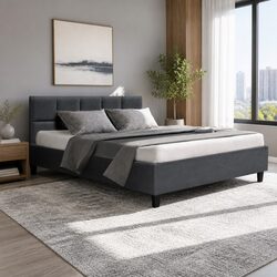 Double Bed Frame in Charcoal for a Stylish Bedroom
