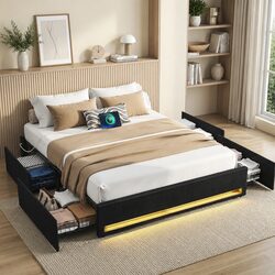 Elevate Your Space with Double Bed Frame and Storage Drawers