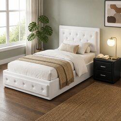 Elegant King Single Bed and Nightstand Set for Your Space
