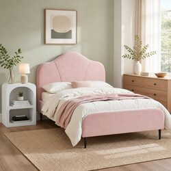 Pink Velvet King Single Bed Frame Enhances Your Space