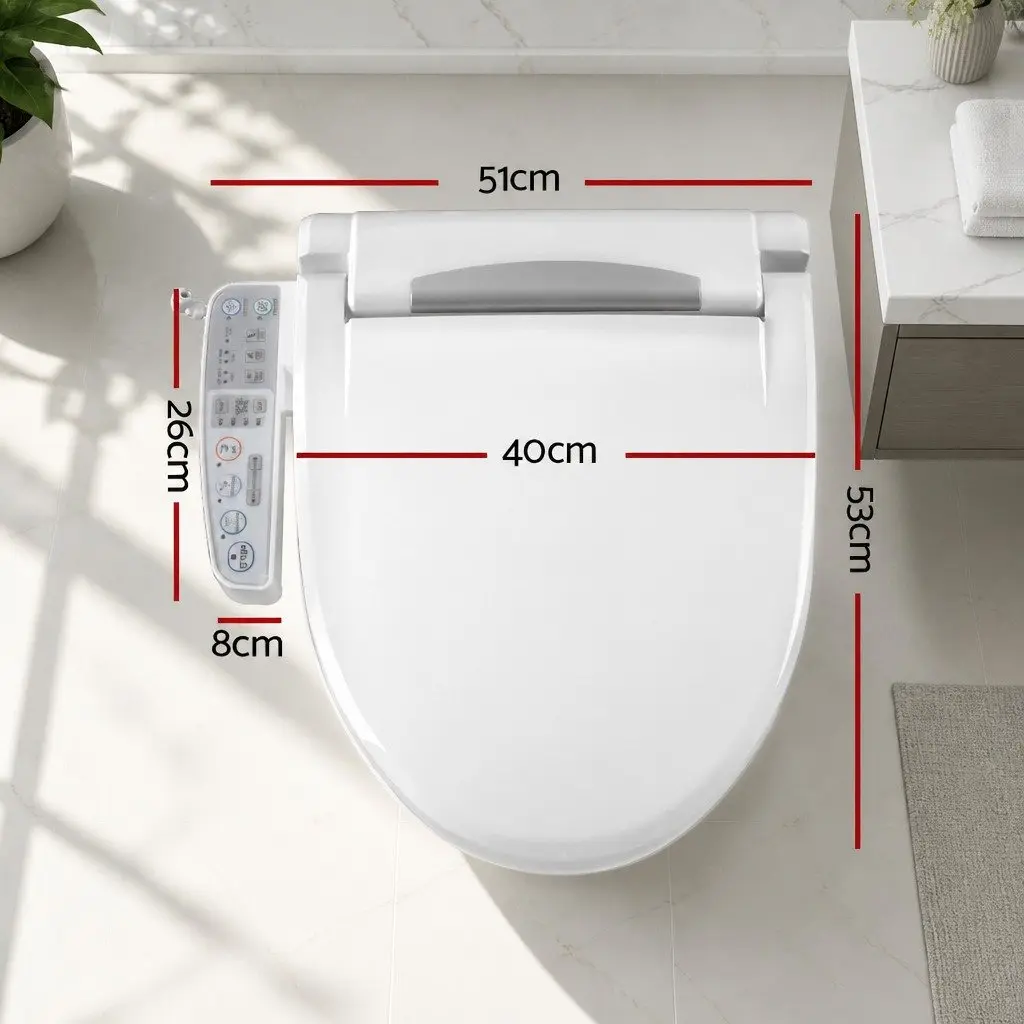 Electric Bidet Toilet Seat Cover Smart Control Panel White