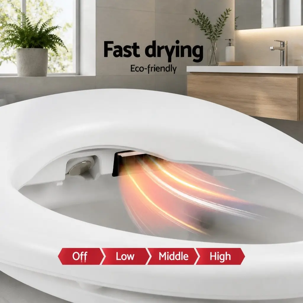 Electric Bidet Toilet Seat Cover Smart Control Panel White