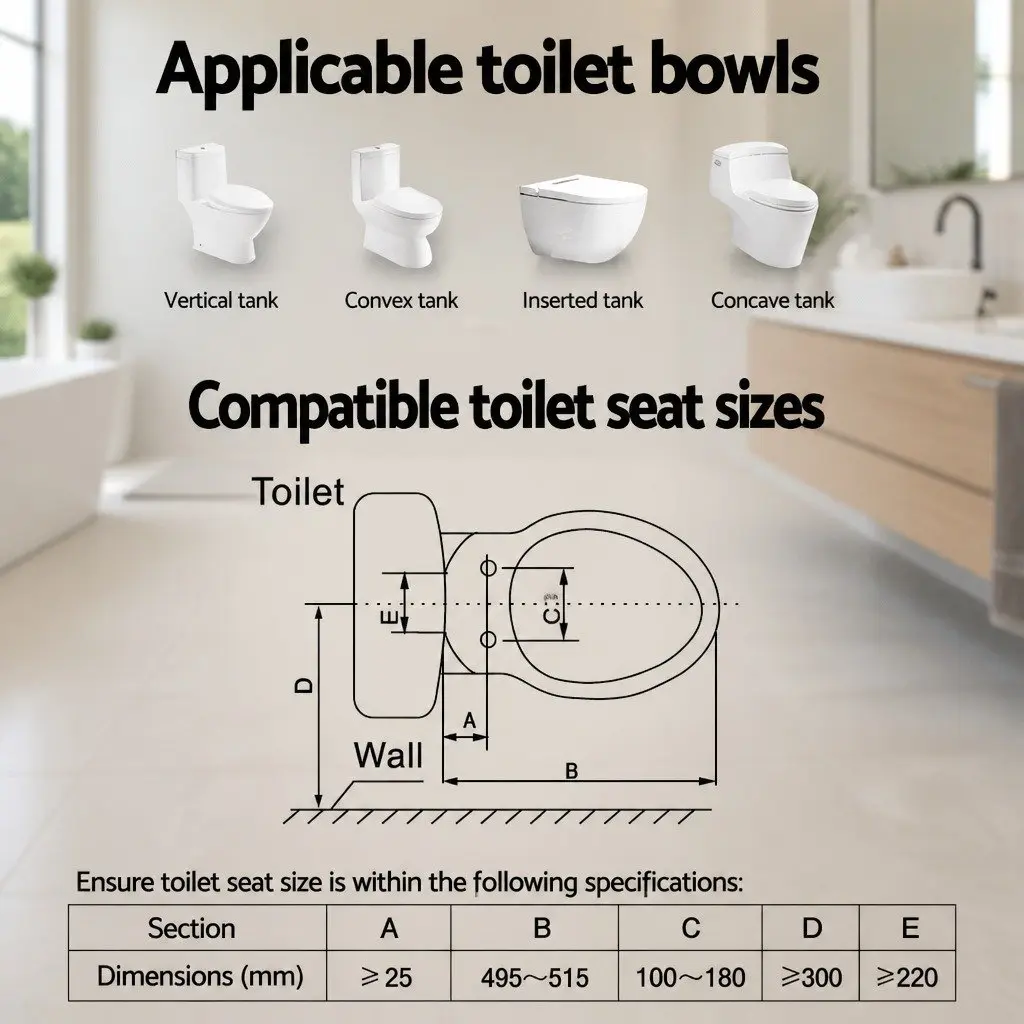 Electric Bidet Toilet Seat Cover Smart Control Panel White