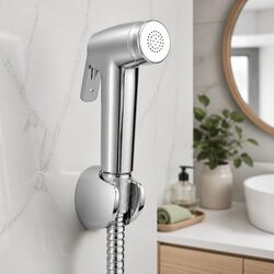 Handheld Bidet Sprayer Toilet Attachment 1.5m Stainless Steel Hose Silver