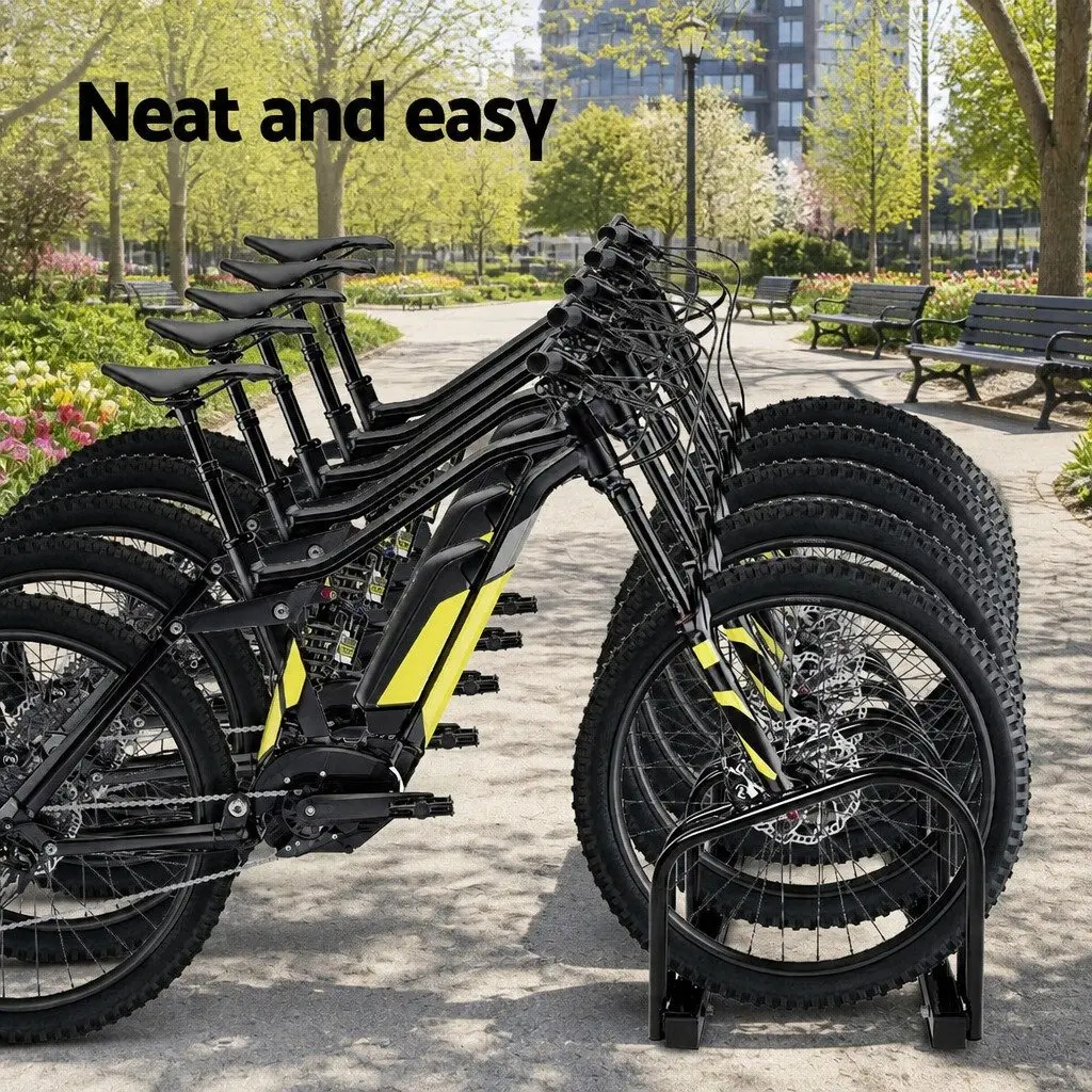 Bike Stand Rack Floor Parking Holder Storage for 5 Bicycles Freestanding Black