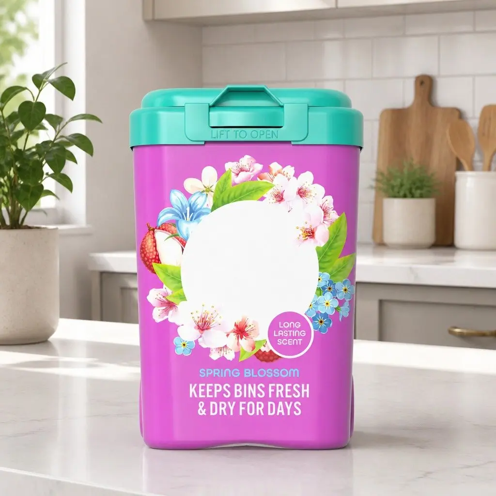 Household Bin Odour Control Neutraliser 450g Fresh Spring Blossom Powder