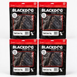 Beef Liver Treats for Dogs 1kg x4 Pack, Healthy Snack