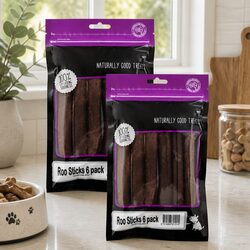 Natural Kangaroo Meat Chewy Treats for Dogs 6 Pack x 2