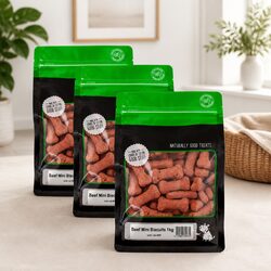 Mini Beef Dog Biscuits 3 Packs for Small to Medium Dogs