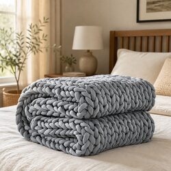 Elevate Your Space with a Chunky Knitted Weighted Blanket