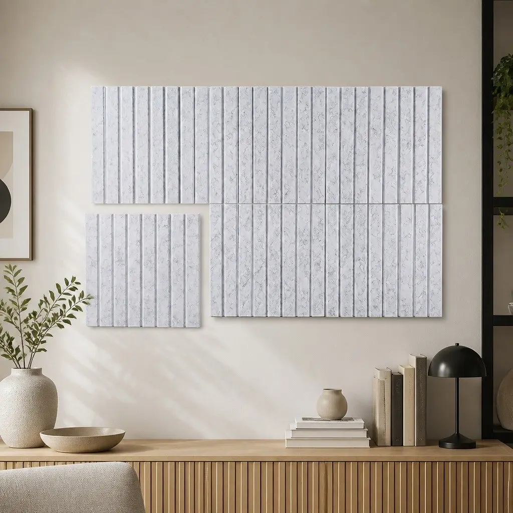 Cork Board Tiles 30cm Acoustic Felt Panel Grey 6 Piece Set DIY Wall Display
