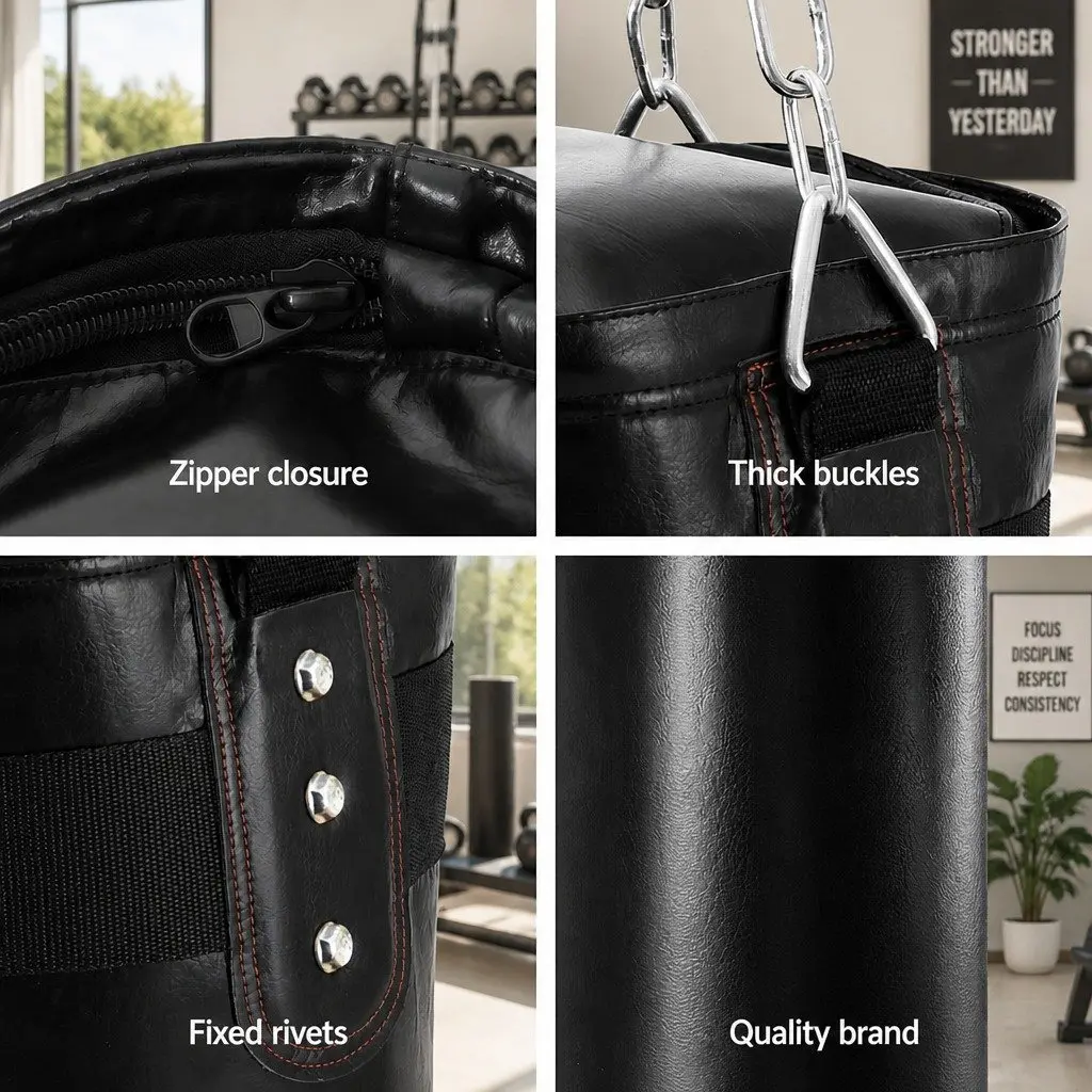 Hanging Boxing Punching Bag Home Gym Training Heavy Bag Black Multi-layer Sturdy Material