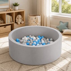 Stylish Grey Foam Ball Pit for Kids 90cm