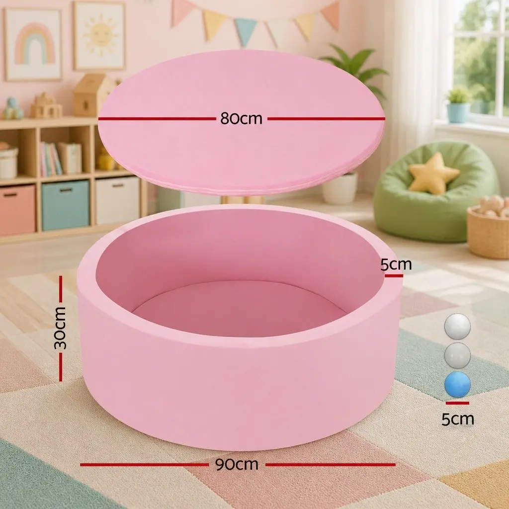 Kids Foam Ball Pit 90cm Play Pen Pink Soft Sponge Pool Barrier Playroom Toys