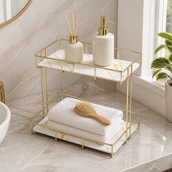 Enhance Your Bathroom with a Gold 2-Tier Organiser
