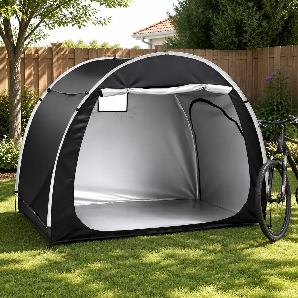 Bike Storage Tent Outdoor Waterproof UV Resistant Large Capacity with Ventilation Window