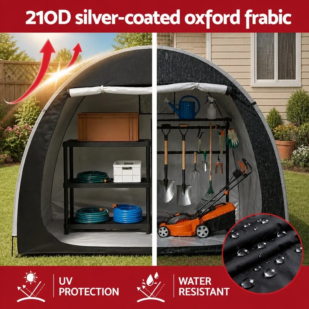 Bike Storage Tent Outdoor Waterproof UV Resistant Large Capacity with Ventilation Window