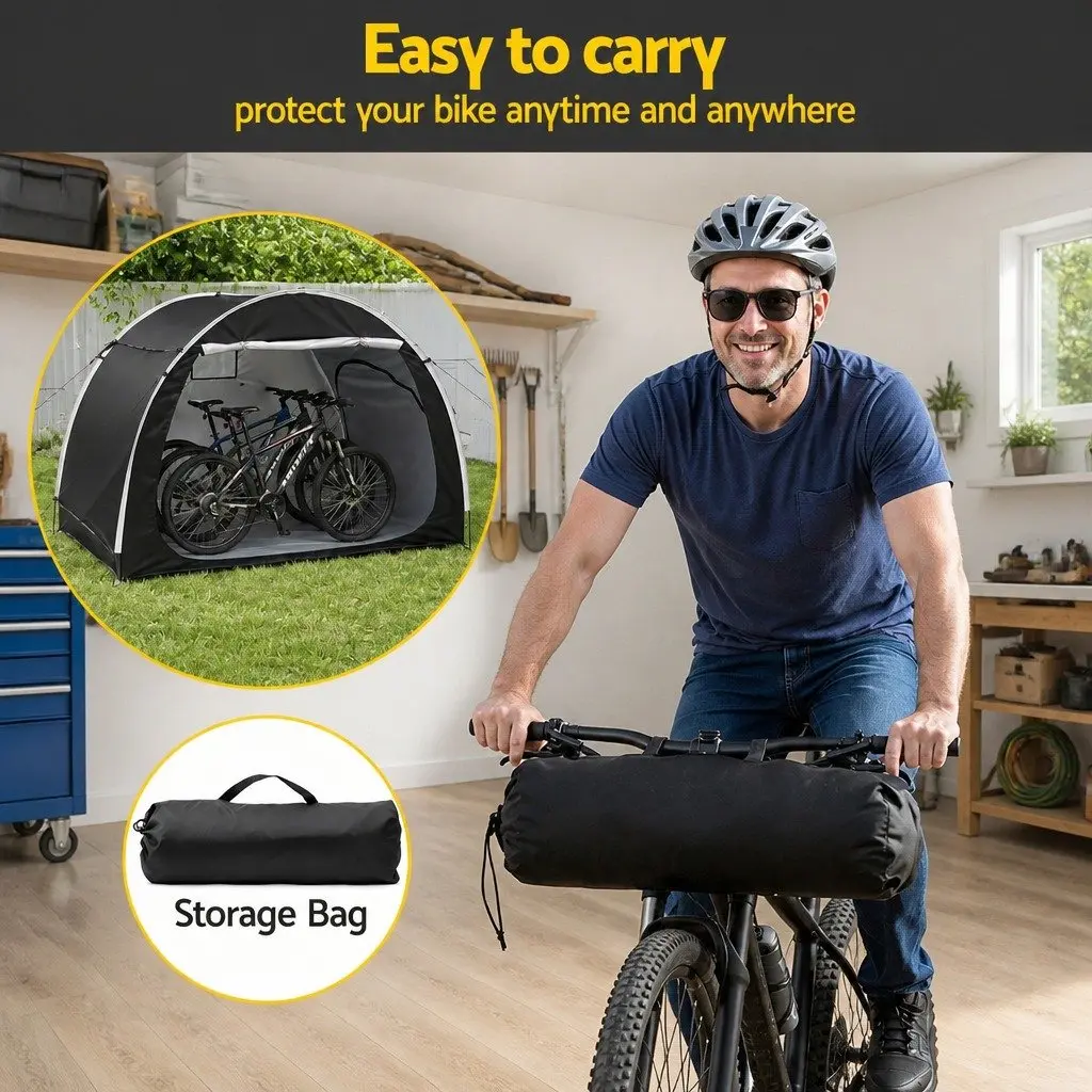 Bike Storage Tent Outdoor Waterproof UV Resistant Large Capacity with Ventilation Window