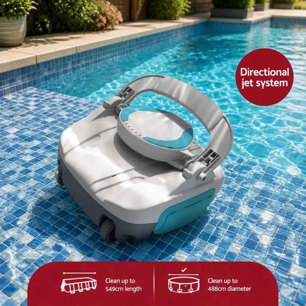 Robotic Pool Cleaner Cordless Automatic Robot Cleaning Swimming Pools Floor