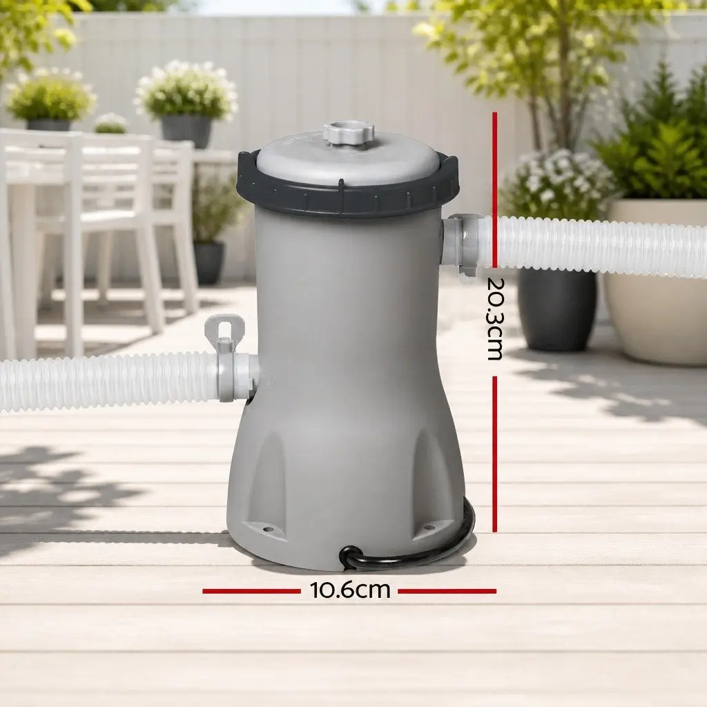 Pool Filter Pump 800GPH High Flow Rate Cartridge System for Above-Ground Swimming Pools